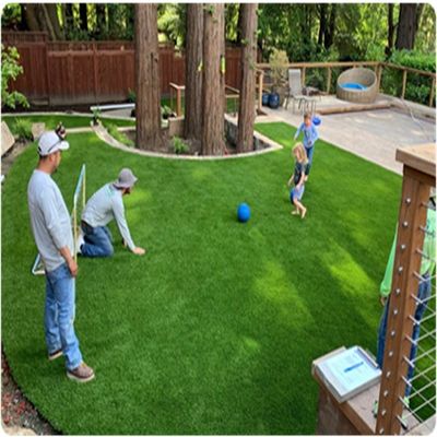 Sàn vườn thể thao Cỏ nhân tạo Cỏ cảnh quan thảm cỏ 40mm Đen màu xanh lá cây