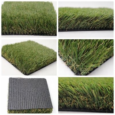 Bảo vệ tia cực tím mật độ cao Cỏ nhân tạo thảm màu xanh lá cây dân cư với 6mm