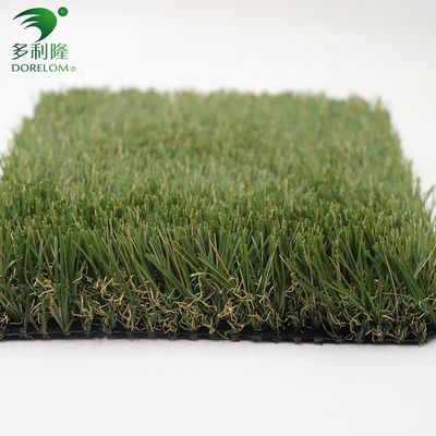 Bảo vệ tia cực tím mật độ cao Cỏ nhân tạo thảm màu xanh lá cây dân cư với 6mm