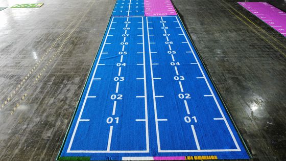 63000 khâu / m2 mật độ Dorelom Indoor Gym sàn cỏ với Double PP NET SPU hỗ trợ