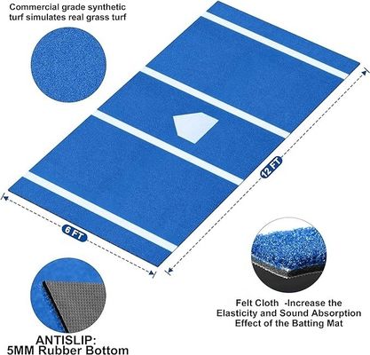 Baseball Batting Mat cho đào tạo trong nhà ngoài trời 15mm Đồi cao 3/16 Inch Gauge