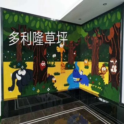 PE PP Hỗ trợ Cỏ nhân tạo Logo Mô hình màu sắc Cỏ tổng hợp thảm bóng đá mini