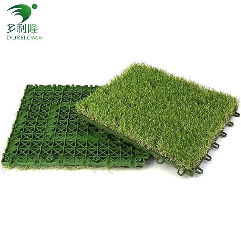 Thương mại nhân tạo cỏ cỏ gạch kết nối thiết kế 3/8 inch Gauge DIY thú cưng thảm cỏ