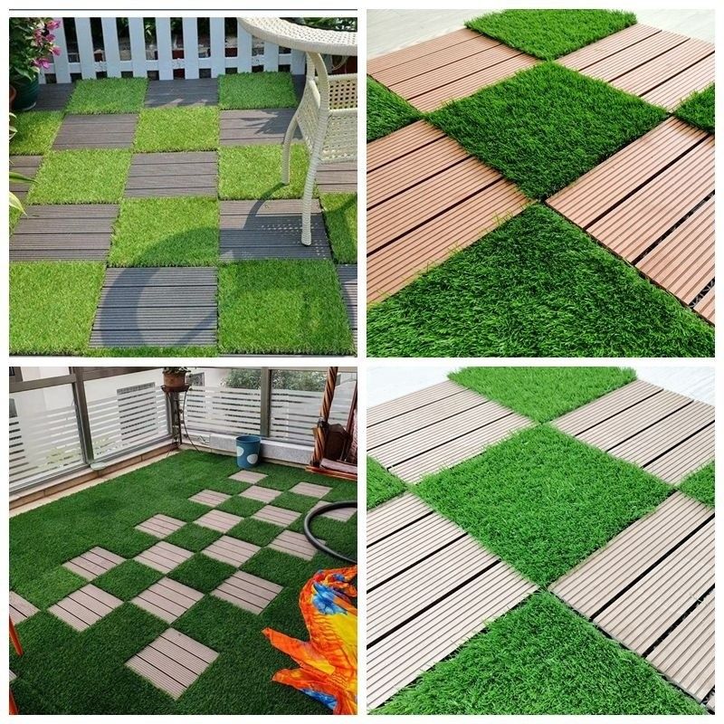 Gạch cỏ nhân tạo 30x30cm 3cm cao đống cỏ xanh phù hợp cho trong nhà và ngoài trời