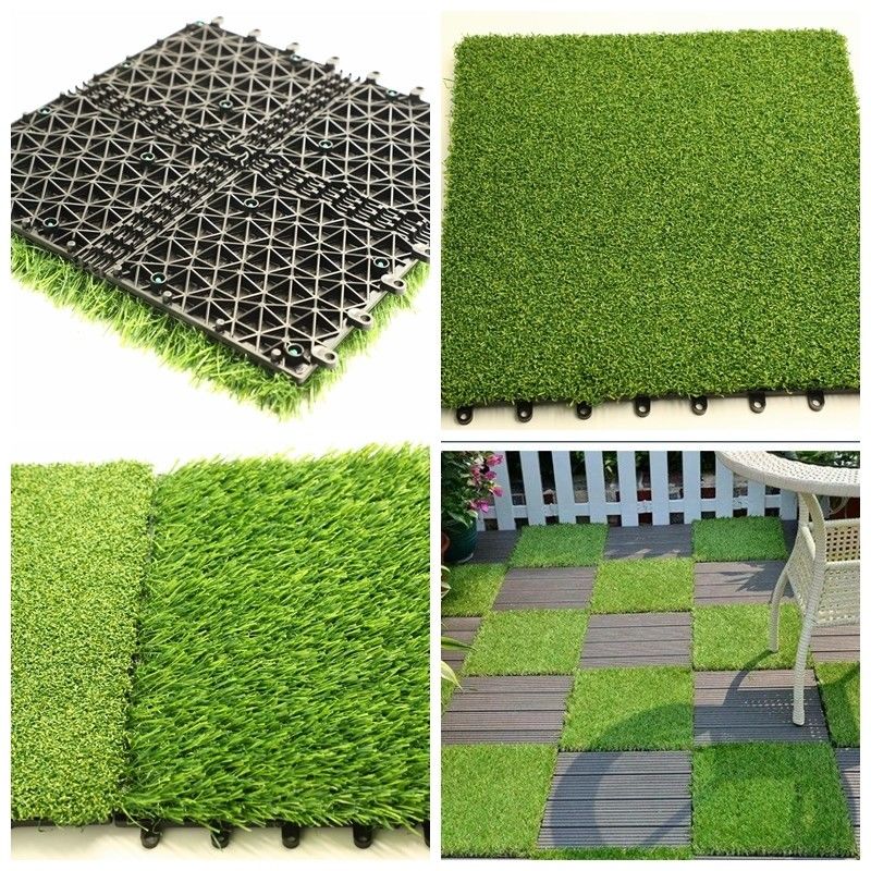 Gạch cỏ nhân tạo hỗ trợ bằng PP NET PU hai lần cho cảnh quan thân thiện với môi trường và bền vững